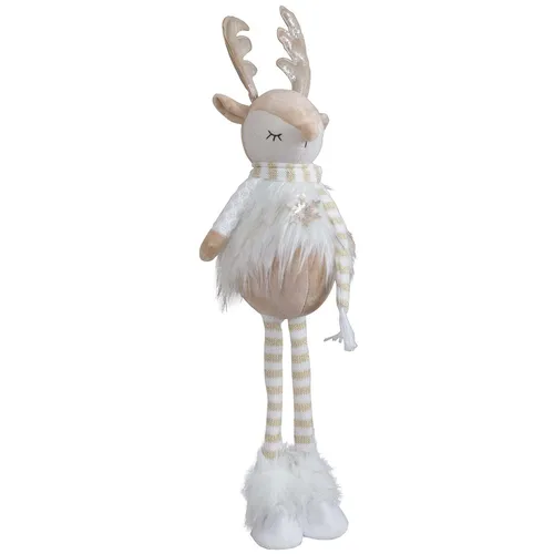 Hirsch Deko Figur 56cm groß stehend Rentier Elch Weihnacht Winter beige weiß - Besondere Dekofigur für die Weihnachtszeit, 56 cm groß und perfekt für stimmungsvolle Akzente in jedem Raum. Pflegeleicht und aus hochwertigen Materialien gefertigt.
