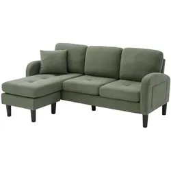Redom Ecksofa in Grün, L-Form, 166x118 cm für Wohnzimmer