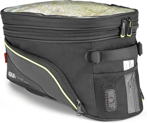 Givi Easy-Bag EA143 21-27L - Erweiterbarer Tankrucksack für Enduros - Motorradtaschen/-rucksäcke mit 21-27L Volumen, inklusive Regenhaube und transparentem Kartenfach, ideal für lange Fahrten und sicheres Verstauen.