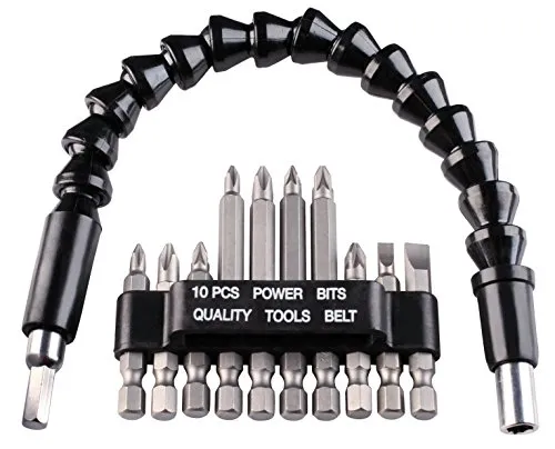 kwb Bit-Set mit biegsamer Welle – 11-teilig mit 1/4 Zoll Sechskant-Aufnahme E 6.3, 113990