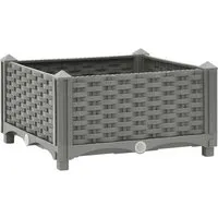 furnicato Hochbeet 40x40x23 cm aus Polypropylen - Praktisches Hochbeet für Blumen und Gemüse: Robustes Polypropylen sorgt für Langlebigkeit und ansprechendes Design in Rattan-Optik. Ideal für Garten, Balkon oder Terrasse!