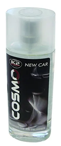 K2 Cosmo edle Auto Parfumflasche, sehr intensiv, ideal um schlechte Gerüche zu entfernen, Lufterfrischer, Wunderbaum, Duftbaum, Duft: neues Auto 50ml