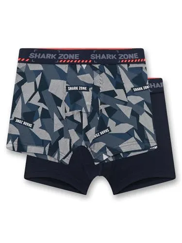 Sanetta Jungen-Hipshorts (Doppelpack) blau & grau | Hochwertige und nachhaltige Unterhose für Jungen aus Baumwolle.