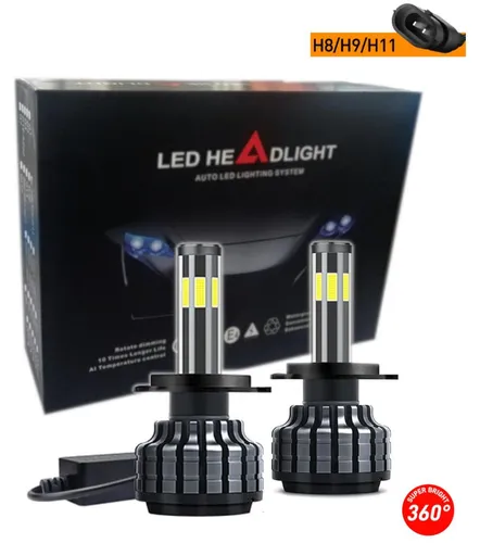 Set 360° COB-LED-Lampen H11/H8/H9 12 V 80 W 16000 lm für Scheinwerfer
