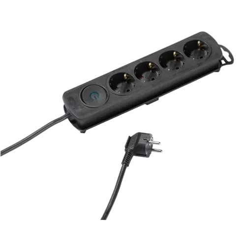 Vivanco 37644 Mehrfachsteckdose innen 1,4 m 4 Ausgänge AC schwarz - Mehrfachsockel (innen, 1,4 m, 4 Ausgänge, Typ F, Typ F, Kunststoff)