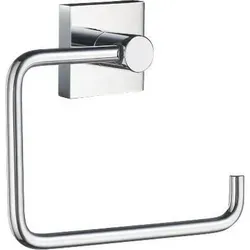 Smedbo House Toilettenpapierhalter ohne Deckel - Verchromt RK341 - Toilettenpapierhalter ohne Deckel aus massivem Messing, elegantes Design mit eckiger Wandplatte, ideal für moderne Bäder.