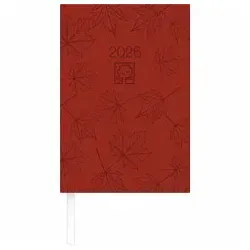 Buchkalender rot 2026 - Bürokalender 14,5x21 cm - 1 Tag auf 1 Seite - Kartoneinband, Recyclingpapier - Stundeneinteilung 7 - 19 Uhr - 876-0711