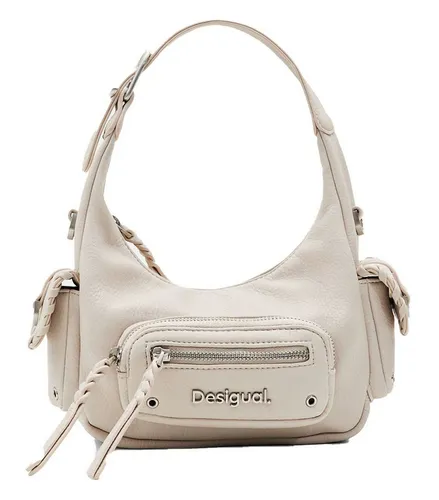 Desigual Women's Omnia Newport Mini Schultertasche, Weiß - Umhängetaschen mit mehreren Außen- und Innentaschen, ideal für Ordnung und Stil, ausgestattet mit verstellbaren Riemen für vielseitigen Tragekomfort.