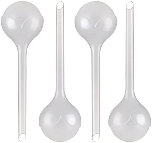Royal Gardineer Wasser Dosierer: 4er-Set Gießfrei-Bewässerungskugeln, Kunststoff, transparent, Ø 8,5 cm (Wasserkugeln für Pflanzen, Bewässerungskugeln Balkon, Feuchtigkeitsmesser)
