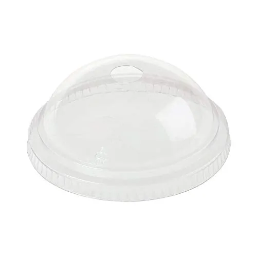VEPATIM 50 Domdeckel mit Loch zu Becher 200+250 ml Ø 76mm kompostierbarer Kunststoff (PLA)