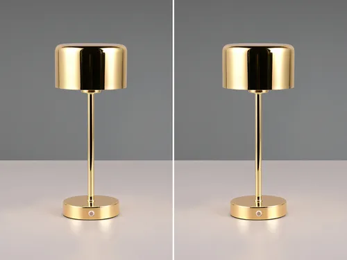 2er SET Kabellose LED Akku Tischleuchte in gold von Meine Wunschleuchte