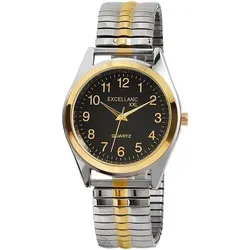 Excellanc 2700014-001 Herrenuhr mit Metallzugband, silber- und goldfarben