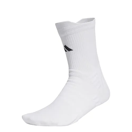 adidas Unisex Tennis Cushioned Crew Socks 1 Pair, White/Black, 13-14.5