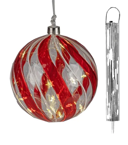 Deko Hänger Glas Kugel LED beleuchtet mit Timer