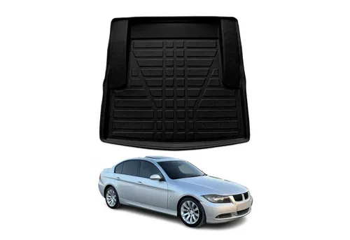 OMAC Kofferraummatte Kofferraumwanne für BMW 3er E90 Limo 2004-2011 Gummi TPE Schwarz (1 St), für BMW 3er E90 Stufenheck 2004-2011 BMW 3er E90 Stufenheck 2004-2011, Einfache Installation,Antirutsch,Leicht zu reinigen,Leichtgewicht