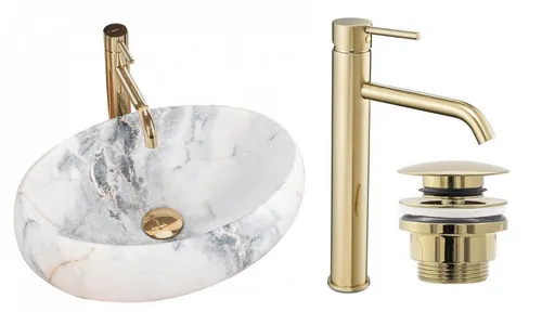 GTM Design Aufsatzwaschbecken LINDA - Modernes Aufsatzwaschbecken aus hochwertiger Sanitärkeramik, kratzfest und leicht zu reinigen. Ideal für individuelle Badezimmergestaltungen mit vielfältigen Designs.