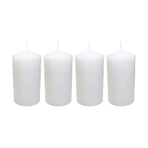 Ebersbacher Kerzen 4er Pack Stumpenkerze weiß, (Ø x H) ca. 80 x 150 mm, 4 Stück