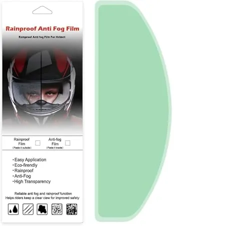Motorrad Helm Antibeschlag Folie,Universal Motorradhelm Anti-Beschlag-Sonnenblende Einsatz,Motorradhelm-Visier,Universal Sonnenblende Schutzfolie, Aufkleber, 8,8 X 24,5cm(Transparent)