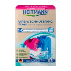Brauns-Heitmann GmbH & Co. KG HEITMANN Farb & Schmutzfangtücher, Tücher mit 2- fach- aktiv Schutz vor Verfärbungen und Vergrauungen, 1 Vorteilspack = 45 Tücher 1024064