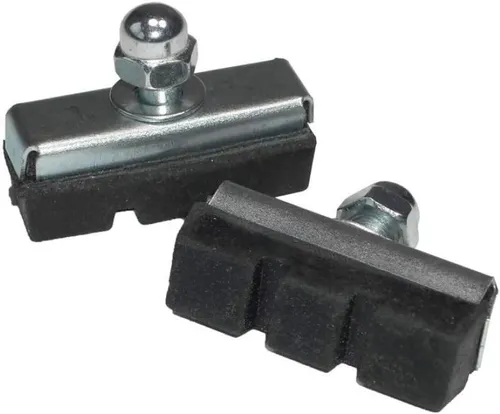 Universal Fahrrad-Bremsschuhe 40 mm mit Mutter | Silber/Schwarz | 1 Paar