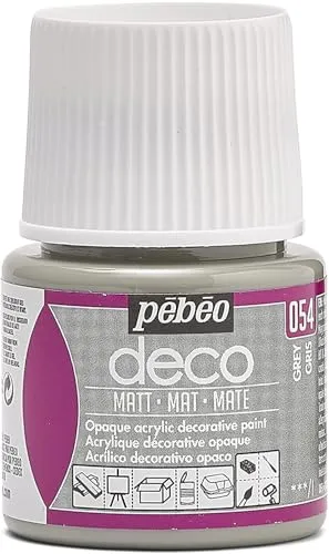 Pébéo 204054 Dekoacrylfarbe, Matt, 45 ml, Grau, 1 Flasche