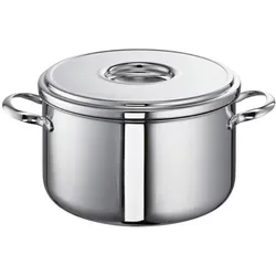 Schulte-Ufer 6311-24 Fleischtopf Romana, 24 cm, 5,50 l - Edelstahl Kochtopf mit energiesparendem Allherd-Kupferboden, ideal für alle Herdarten, inklusive Induktion. Hochwertige Verarbeitung mit praktischer Innenskalierung.