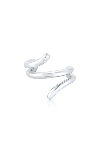 Elli Ohrklemme Earcuff Welle aus 925er Silber - Handgefertigte Ohrklemme aus hochwertigem 925er Sterling Silber, ideal für einen eleganten Look ohne Steine.
