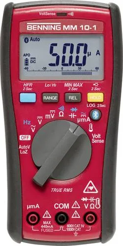Benning Digital-Multimeter MM10-1 - 044687 - Präziser Spannungsprüfer & Gerätetester, ideal für Elektriker mit großem Display und automatischer Bereichswahl.