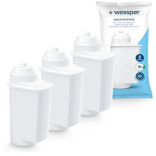 Wessper Wasserfilter für Siemens EQ.6 EQ.9 EQ.300 EQ.500 iQ700, 3 Stück - Wasserfilter für Bosch/Siemens Kaffeemaschinen, entfernt Verunreinigungen und verlängert die Lebensdauer der Maschine. Ideal für besten Kaffeegenuss!
