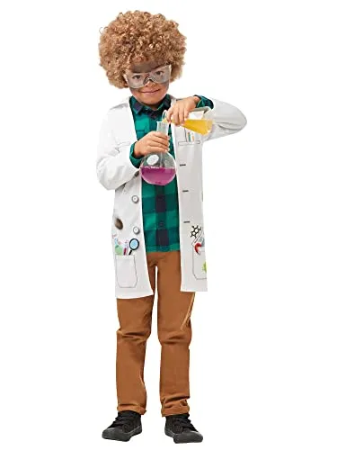 Rubie's 640785L000 Rubie´s Offizielle Mad Scientist Jacke für Kinder, Kostüm, Laborarzt, Uniform, Kindergröße L 7–8, Unisex, Mehrfarbig, 7-8 Jahre Halloween