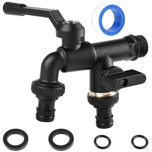 Wasserhahn Garten aus Messing, 1/2 Zoll & 3/4 Zoll mit Zubehör