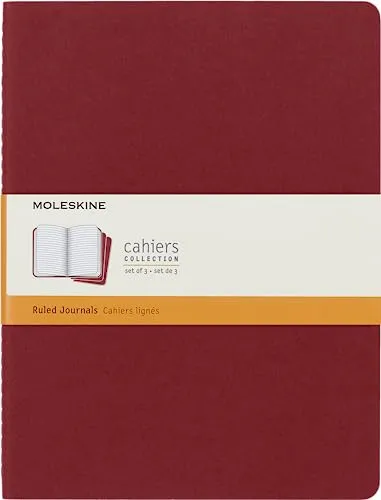 Moleskine Cahier Pocket Ruled Red Cover XL. 3er Pack
