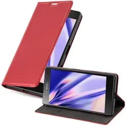 Cadorabo Hülle für Sony Xperia Z5 Schutz Hülle in Rot Handyhülle Etui Case Cover Magnetverschluss
