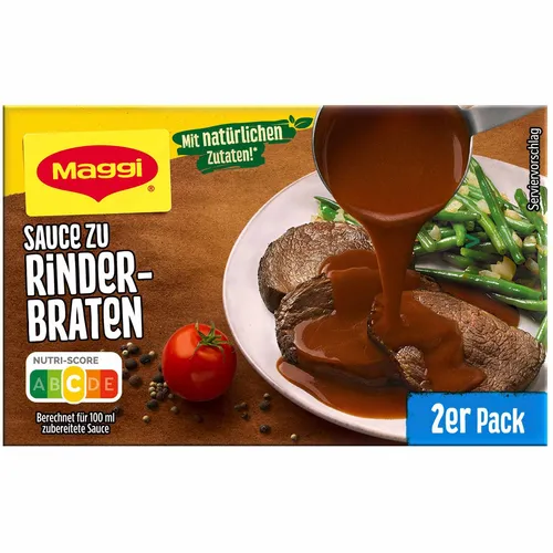 Maggi Sauce zu Rinderbraten 2x250ml Multipack - Fertigsaucen für herzhaften Rinderbraten, ideal für schnelle und schmackhafte Gerichte. Perfekt für Familienessen und Grillabende.