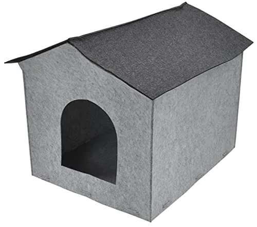 Möbelbörse Hundehaus Hundehütte Katzenhöhle Katzenhaus Katzenhütte Hundebett Haustier Höhle aus Filz für Katzen & Hunde - 44x40x49cm