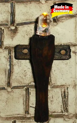 Krippenbeleuchtung - Holzfackel für Krippen Dekoration - nussbaumfarben h=4,5 cm
