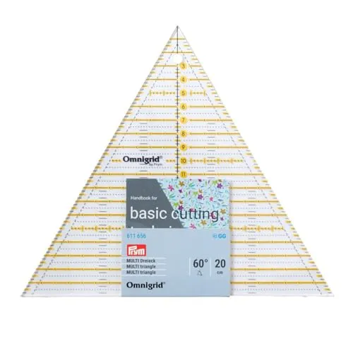 Prym 611656 Patchwork Dreieck 60 Grad Multi 20 cm Omnigrid Lineal, Kunststoff, transparent