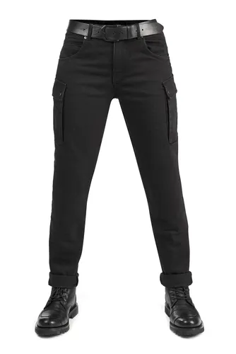 Produktbild Pando Moto Mila Cargo Damen Motorrad Jeans, schwarz, Größe 29 32