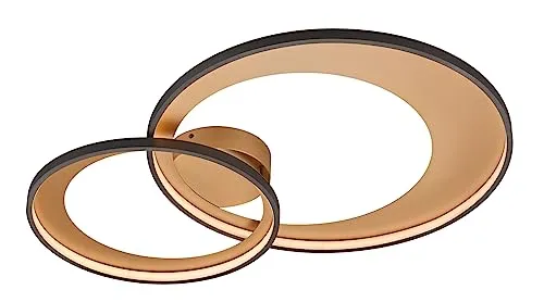 Trio LED-Deckenleuchte schwarz/gold groß - Lampen & Leuchten - Deckenleuchten. Stilvolle LED-Deckenleuchte in elegantem schwarz/gold, ideal für moderne Wohnräume. Maße: B: 85 cm, H: 8,5 cm, T: 60 cm.