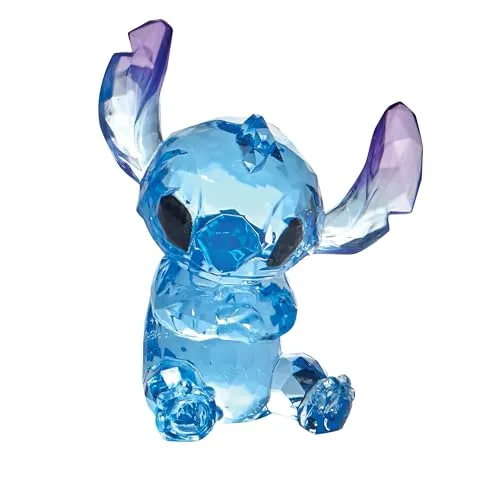 Enesco Stitch Lilo Und Crystal Blau - Facettierte Acrylskulptur - Federmäppchen, funkelnde Acrylskulptur von Stitch mit edelsteinähnlichem Glanz, perfekt zum Sammeln und Verschenken in einer eleganten Geschenkbox.