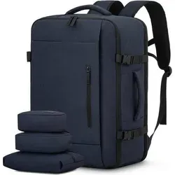 Dunkelblauer Laptop Rucksack 45x36x20 für 15,6 Zoll - Dunkelblauer Laptop Rucksack 45x36x20 für 15,6 Zoll. Perfekt für Reisen und Arbeit, bietet er ein gepolstertes Laptopfach und 15 Taschen für optimale Organisation. Die wasserabweisende Beschichtung schützt dein Gepäck, während atmungsaktive Schultergurte hohen Tragekomfort garantieren.