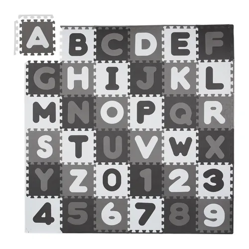 Puzzlematte ABC Spielmatte - Unbedenkliche Krabbelmatte für Kinder - Spiel- & Puzzelmatten, aus schadstofffreiem Schaumstoff für sicheres Spielen und Lernen mit Zahlen und Buchstaben.