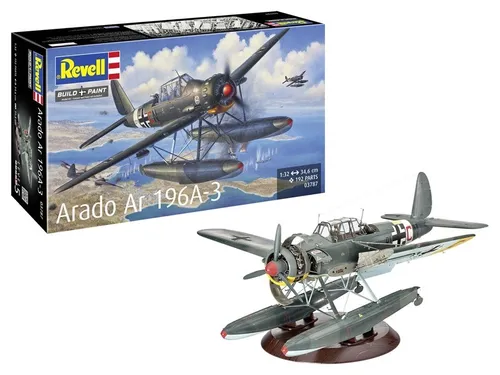 Revell 03787 - 1/32 Arado Ar196A-3 Seaplane - Modellbausatz - Flugzeug Bausatz im Maßstab 1:32 aus hochwertigem Kunststoff, ideal für Modellbau-Enthusiasten und Detailverliebte.