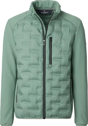CASAMODA Outdoor-Hybridjacke Stehkragen Zipper Regular Grün S - Robuste Herren Outdoor-Hybridjacke mit Stehkragen und praktischen Reißverschlusstaschen. Ideal für Freizeit und Reisen, bietet sie wind- und wasserabweisenden Schutz sowie optimalen Tragekomfort.
