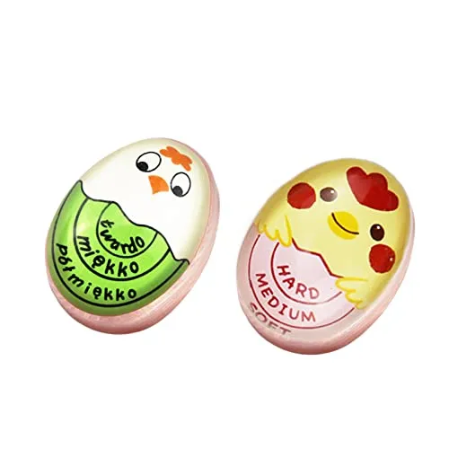 Stück Eieruhr Egg-Timer, Timer für die Verfärbung von Eiern, Harz-Eieruhr, für Küche Kochen(Zwei Farben) 2