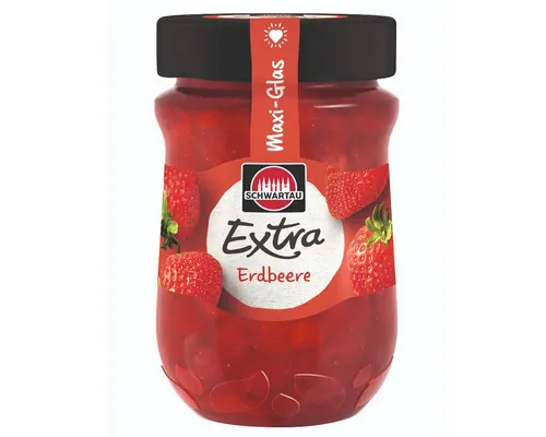 SCHWARTAU Fruchtaufstrich, Schwartau Extra Erdbeere Frühstück Fruchtaufstrich Maxiglas 600g