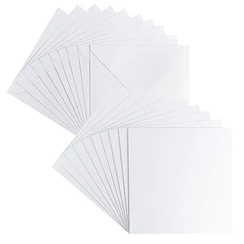 Ideen mit Herz Grußkarten-Set | Perlmutt-Veredelung | 10 Karten ca. 250 g/m² + 10 Umschläge ca. 120 g/m² | In Weiß | 16 cm x 16 cm