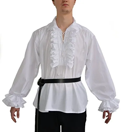 HEMAD Rüschenhemd 'Klingsor' XL, weiß, 100% Baumwolle