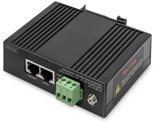 Digitus DN-651141 PoE Injektor - Sonstige Netzwerkartikel - Kompakter PoE Injektor für die Stromversorgung von WLAN-Zugangspunkten und IP-Kameras über bestehende Ethernet-Kabel, ermöglicht einfache Installation ohne zusätzliche Stromversorgung.