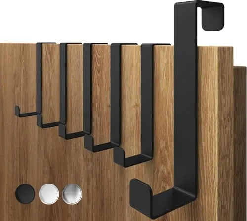 4smile Türhaken zum Einhängen, 6er Set, schwarz in schwarz von 4smile